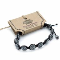 Magnetic Hematite Shamballa Bracelet -  Hexagon Skulls