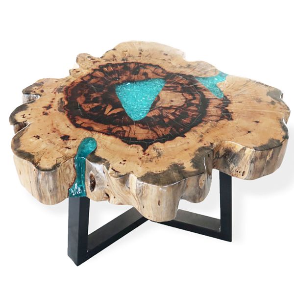 Tamarind Coffee Table with Defect - Aqua