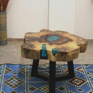 Tamarind Coffee Table with Defect - Aqua
