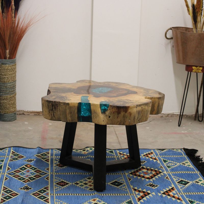 Tamarind Coffee Table with Defect - Aqua