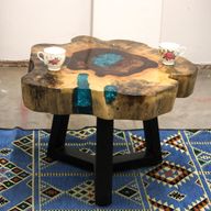 Tamarind Coffee Table with Defect - Aqua