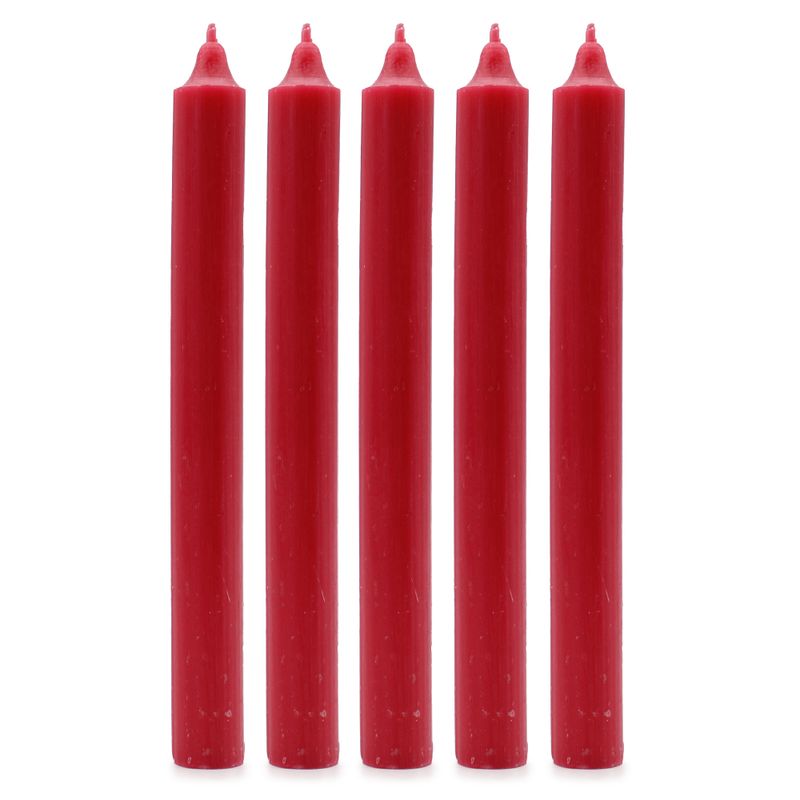 Bulk Solid Colour Dinner Candles - Rustic Red - Pack of 100