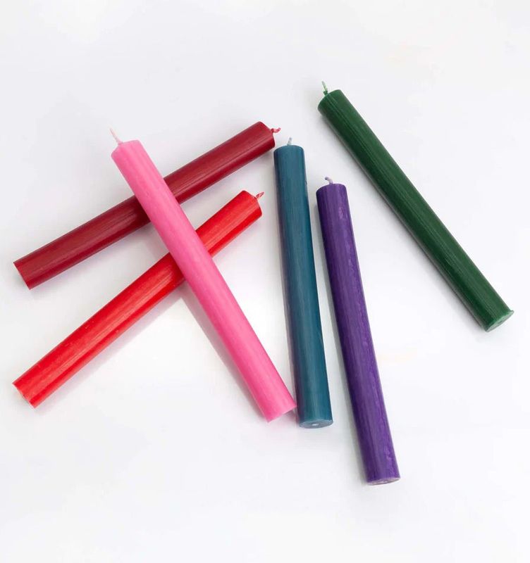 Bulk Solid Colour Dinner Candles - Rustic Purple - Pack of 100