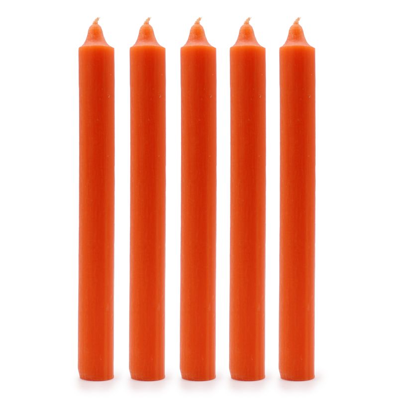 Bulk Solid Colour Dinner Candles - Rustic Orange - Pack of 100