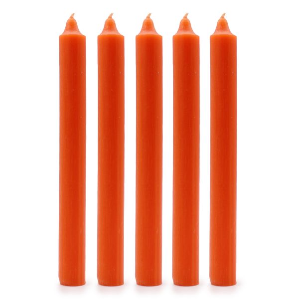 Bulk Solid Colour Dinner Candles - Rustic Orange - Pack of 100
