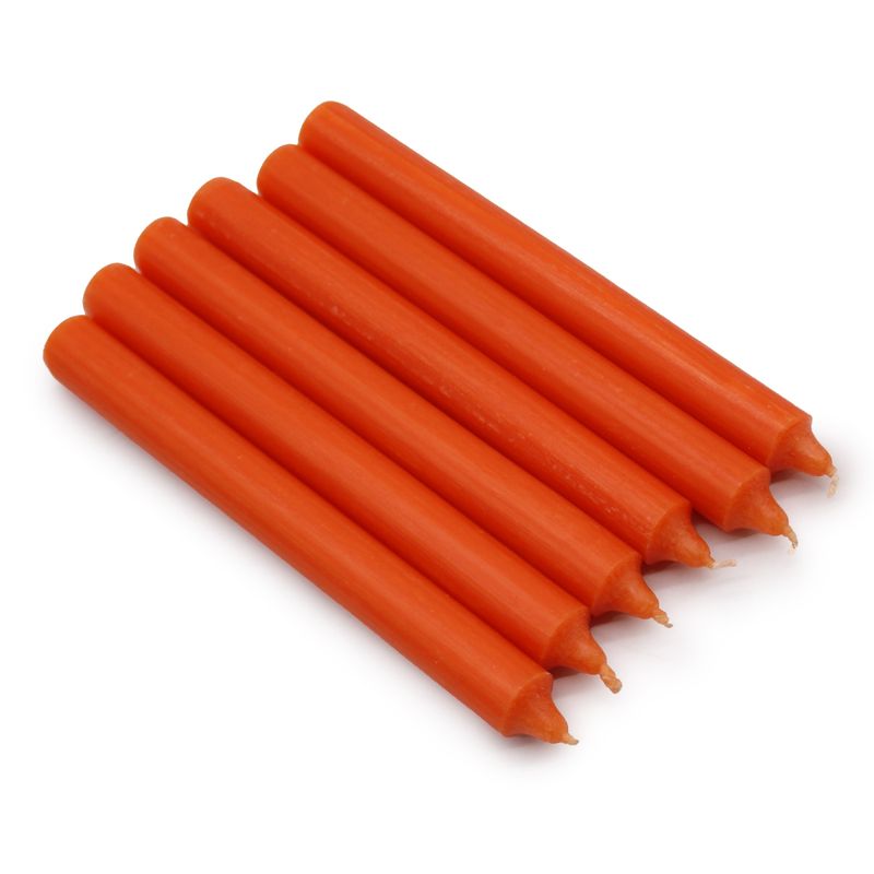Bulk Solid Colour Dinner Candles - Rustic Orange - Pack of 100