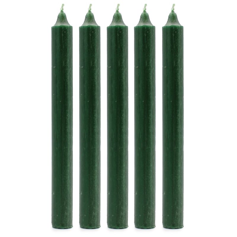 Bulk Solid Colour Dinner Candles - Rustic Holly Green - Pack of 100