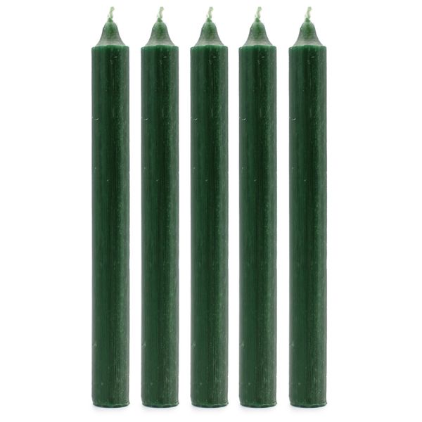 Bulk Solid Colour Dinner Candles - Rustic Holly Green - Pack of 100