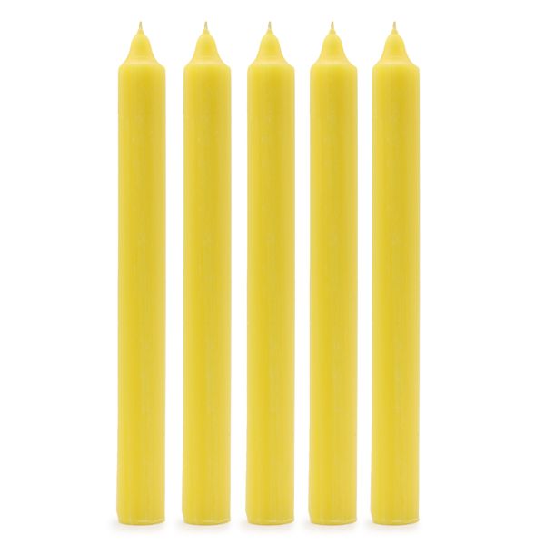 Bulk Solid Colour Dinner Candles - Rustic Lemon - Pack of 100
