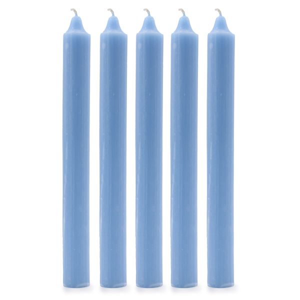 Bulk Solid Colour Dinner Candles - Rustic Sea Blue - Pack of 100