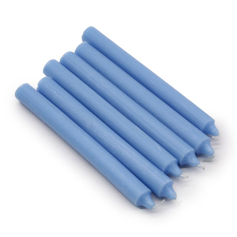 Bulk Solid Colour Dinner Candles - Rustic Sea Blue - Pack of 100