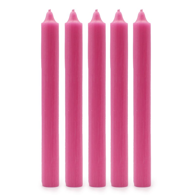 Bulk Solid Colour Dinner Candles - Rustic Deep Pink - Pack of 100