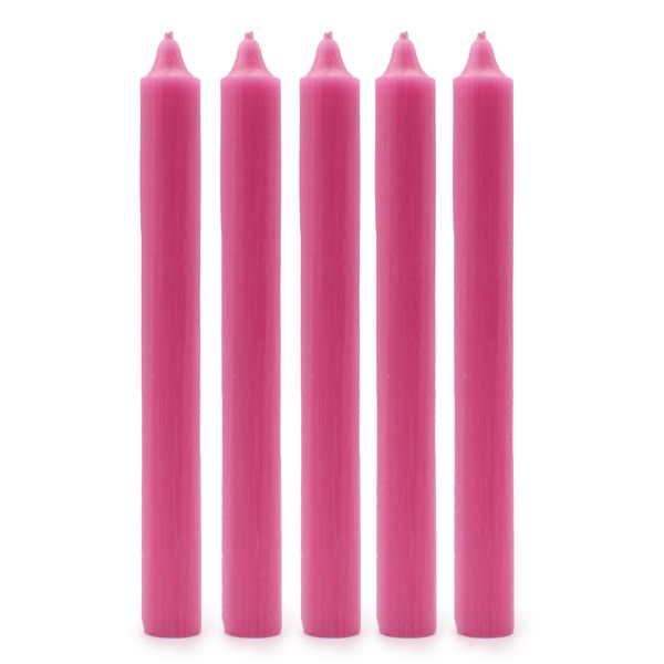 Bulk Solid Colour Dinner Candles - Rustic Deep Pink - Pack of 100