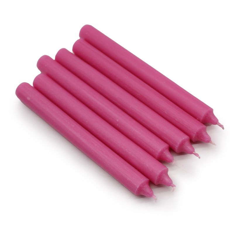 Bulk Solid Colour Dinner Candles - Rustic Deep Pink - Pack of 100