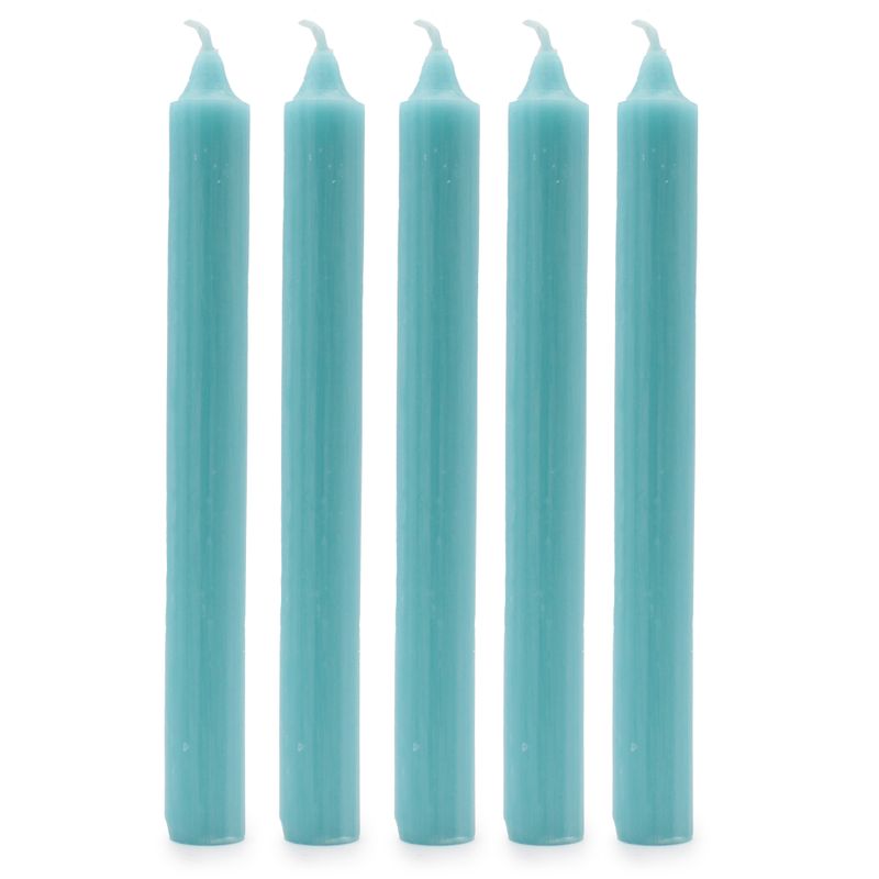 Bulk Solid Colour Dinner Candles - Rustic Aqua - Pack of 100