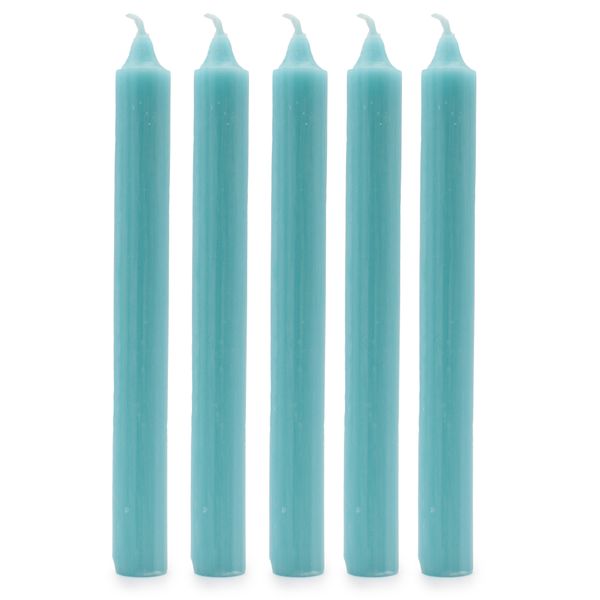 Bulk Solid Colour Dinner Candles - Rustic Aqua - Pack of 100