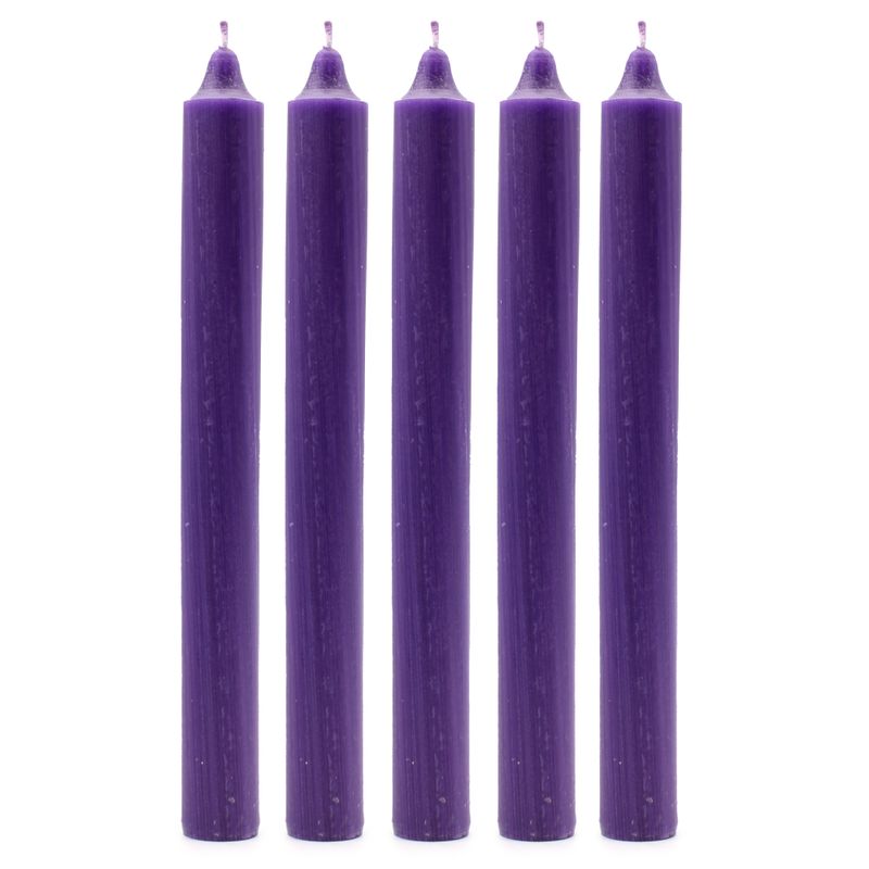Bulk Solid Colour Dinner Candles - Rustic Purple - Pack of 100