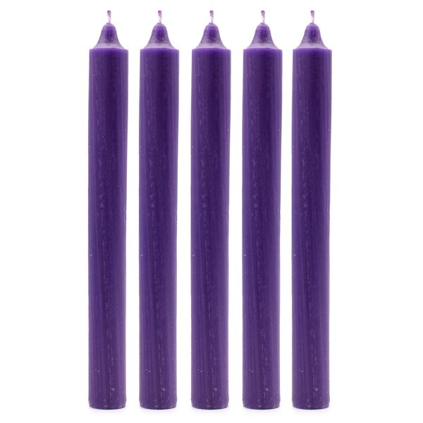 Solid Colour Dinner Candle Set - Pack of 21 - Rustic Purple