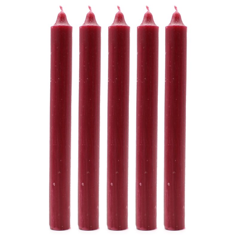 Bulk Solid Colour Dinner Candles - Rustic Burgandy - Pack of 100