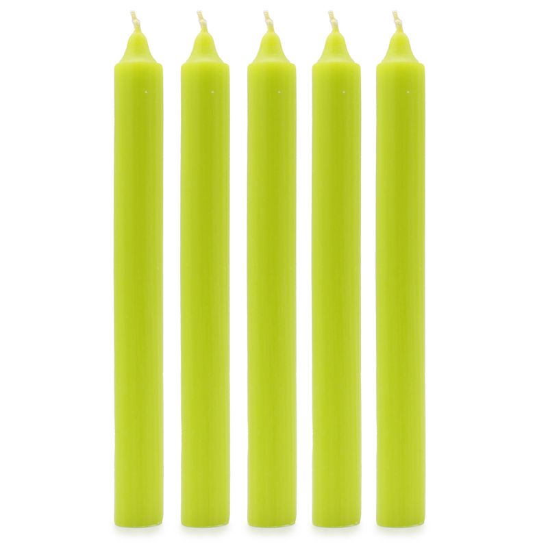 Bulk Solid Colour Dinner Candles - Rustic Lime Green - Pack of 100