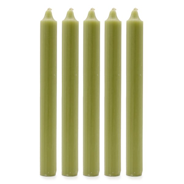 Bulk Solid Colour Dinner Candles - Rustic Olive - Pack of 100