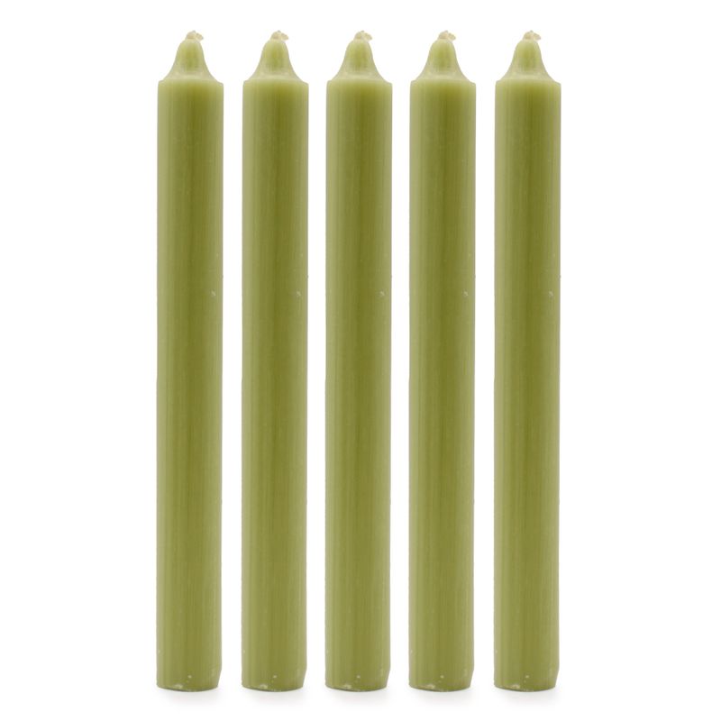 Bulk Solid Colour Dinner Candles - Rustic Olive - Pack of 100