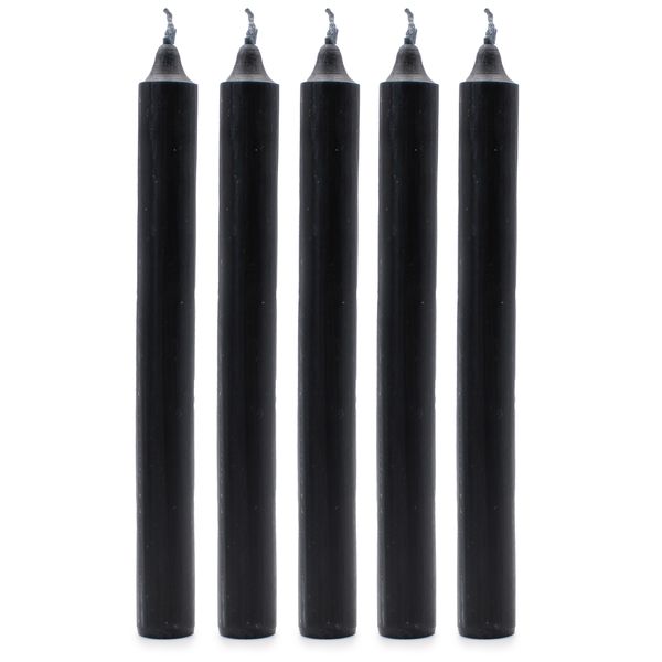 Bulk Solid Colour Dinner Candles - Rustic Black - Pack of 100