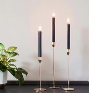 Bulk Solid Colour Dinner Candles - Rustic Black - Pack of 100
