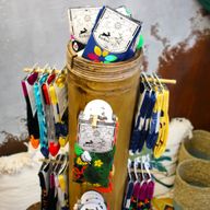 Bamboo Display Tube Stand 8 Pegs - 68x15cm