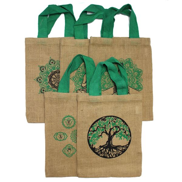 Jute Tote Bag - 5 assorted mystic designs
