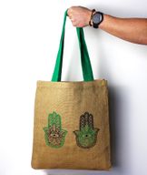 Large Jute Tote Bag - 3 assorted designs