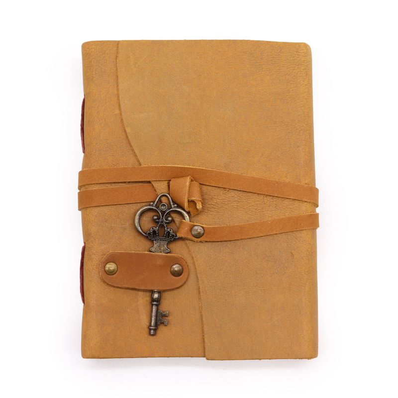 Oiled Tan Leather & Key - 13x18cm