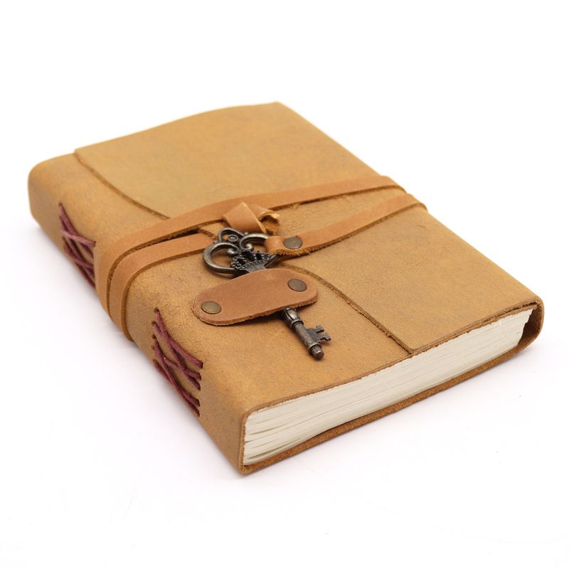 Oiled Tan Leather & Key - 13x18cm