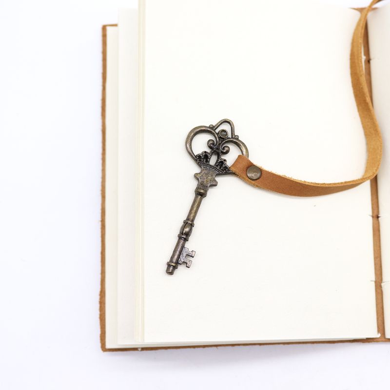 Oiled Tan Leather & Key - 13x18cm
