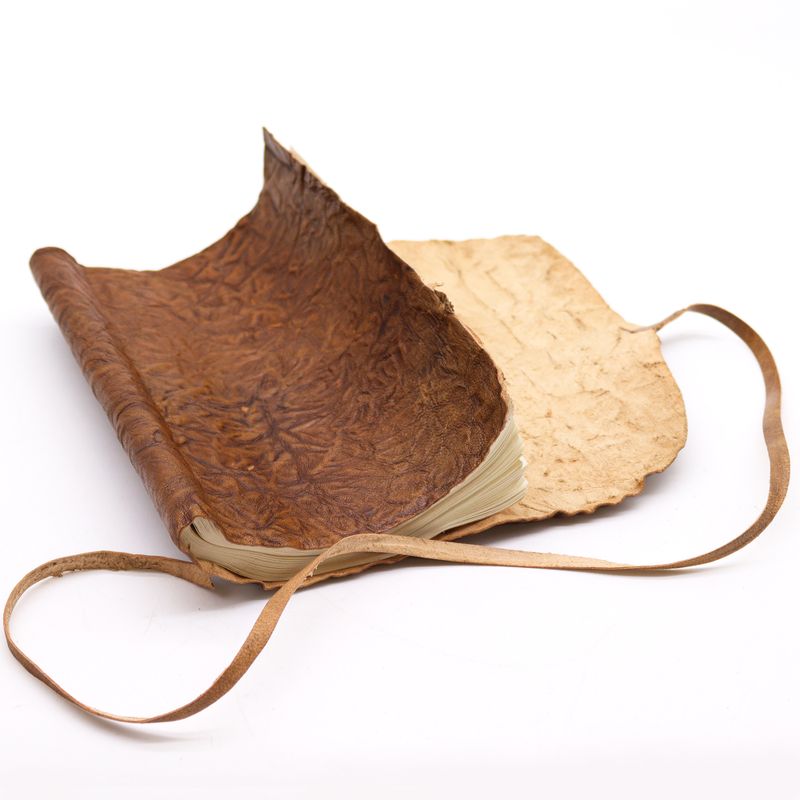 Rolled Leather Travel Notebook - Natural 21x15cm
