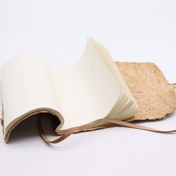 Rolled Leather Travel Notebook - Natural 21x15cm