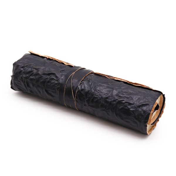 Rolled Leather Travel Notebook - Black 21x15cm