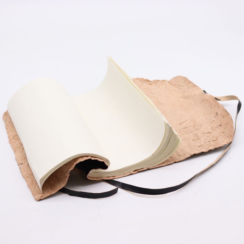 Rolled Leather Travel Notebook - Black 21x15cm