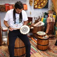 Mandala Shamanic Drum with Stick - 20cm