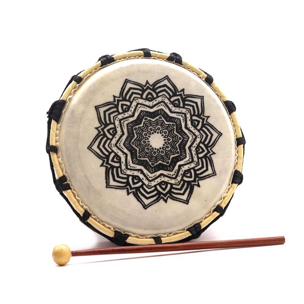 Mandala Shamanic Drum with Stick - 20cm