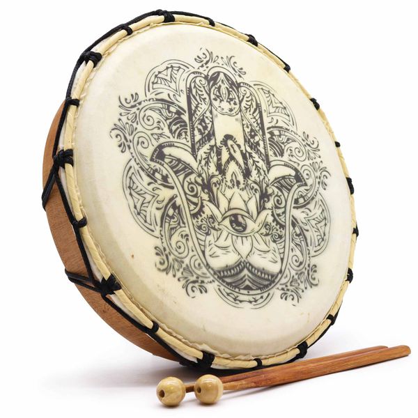 Hamsa Shamanic Drum with Stick - 30cm