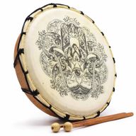 Hamsa Shamanic Drum with Stick - 30cm