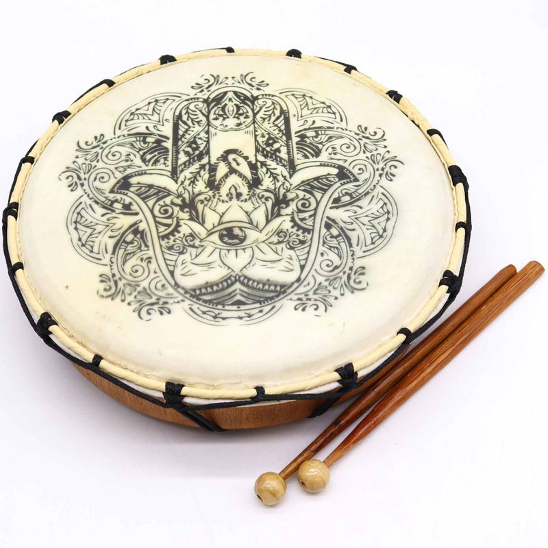 Hamsa Shamanic Drum with Stick - 30cm