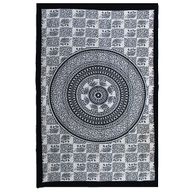 Single Cotton Bedspread + Wall Hanging - Mono - Elephant Mandalal