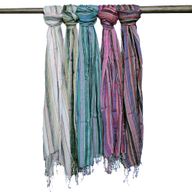 Indian Boho Scarves - 56x183cm - Random Colours With Gold Thread