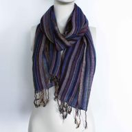 Indian Boho Scarves - 56x183cm - Random Colours With Gold Thread