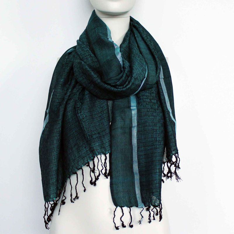 Lrg Indian Boho Scarves - 71x183cm - Random Colours with Gold Thread