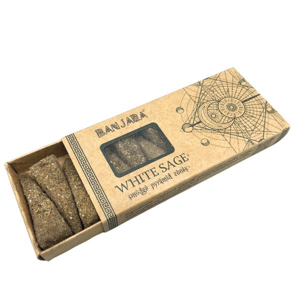 Banjara Smudge Pyramid Cones - White Sage