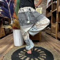 Grey High Cross Himalayan Print Yoga and Festival Pants