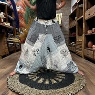 Grey Aladdin Himalayan Print Yoga and Festival Pants